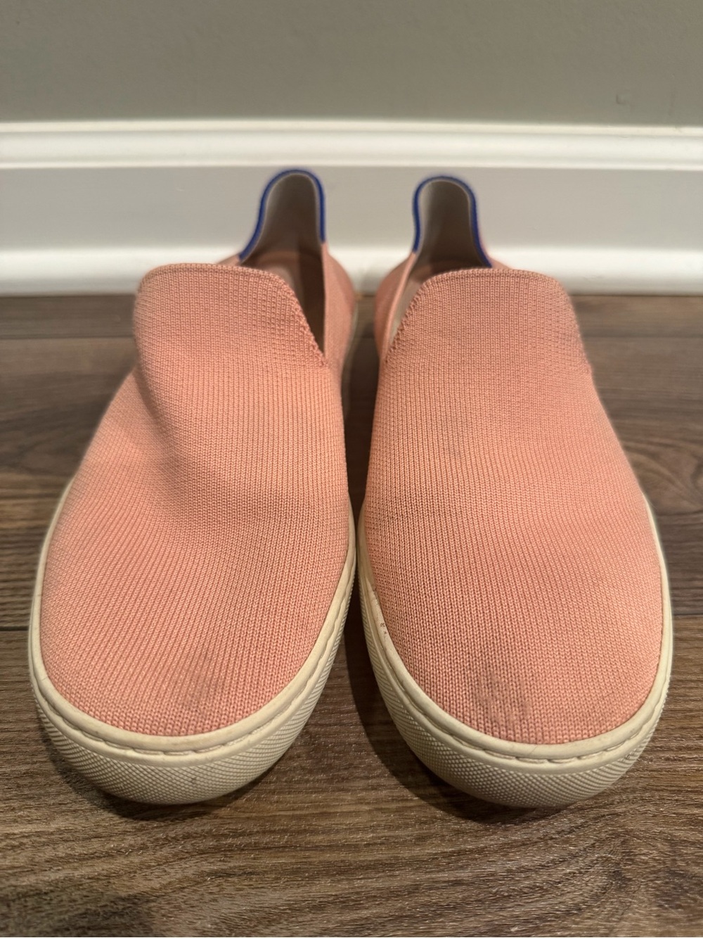 Rothy’s Slip-On Canvas Sneakers in Blush Pink